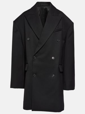 Krótki płaszcz wełniany Wardrobe.nyc czarny