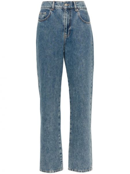 Kokvilnas straight fit džinsi Moschino Jeans zils
