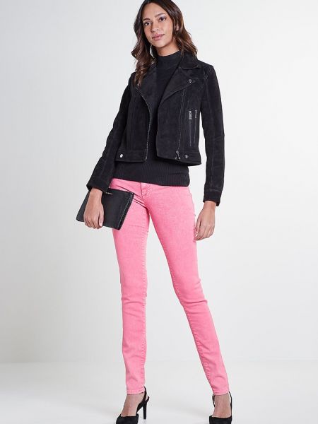 Jeansy skinny Versace Jeans różowe