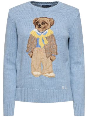 Bavlnený sveter Polo Ralph Lauren modrá