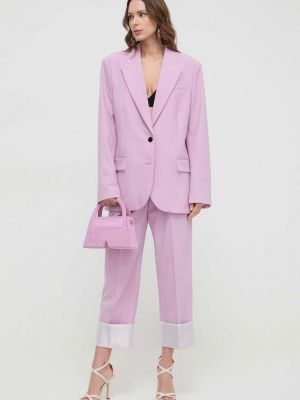 Hlače visoki struk Karl Lagerfeld ružičasta