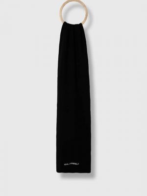 Шерстяной шарф Karl Lagerfeld черный