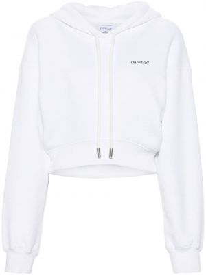 Φλοράλ φούτερ με κουκούλα με σχέδιο Off-white λευκό