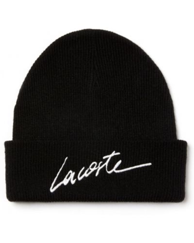 Вязаная шапка Lacoste, черная