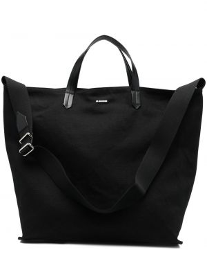 Τσάντα shopper με σχέδιο Jil Sander μαύρο