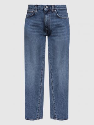 Синие прямые джинсы с потертостями Toteme