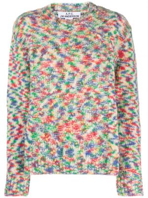 Pleten pulover z abstraktnimi vzorci A.p.c. bela