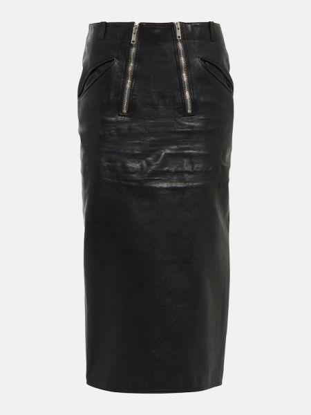 Kožená sukně Prada černé