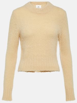 Μάλλινος πουλόβερ από μαλλί αλπάκα Ami Paris κίτρινο