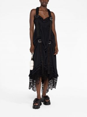 Sukienka wieczorowa na sprzączkę drapowana Simone Rocha czarna