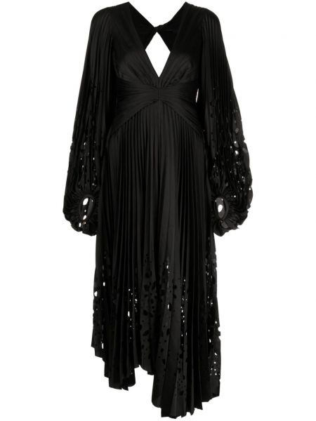 Czarna sukienka midi plisowana Acler