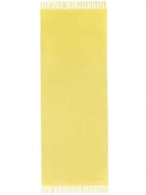 Κασκόλ με κρόσσια κασμίρ Alexander Mcqueen κίτρινο