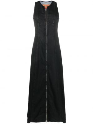 Μάξι φόρεμα με φερμουάρ Diesel μαύρο