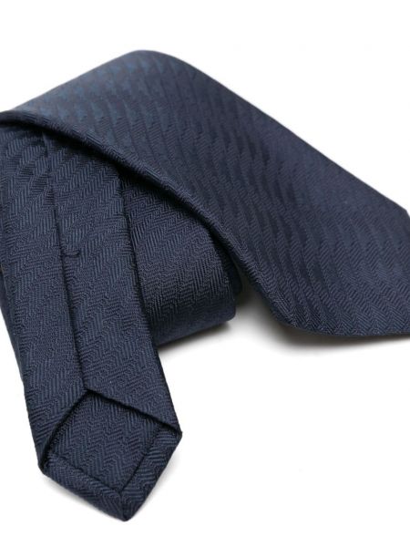 Jedwabny krawat żakardowy Etro niebieski