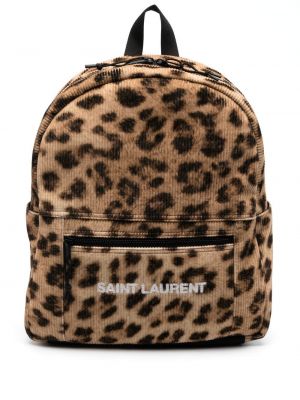Menčestrový batoh s potlačou s leopardím vzorom Saint Laurent