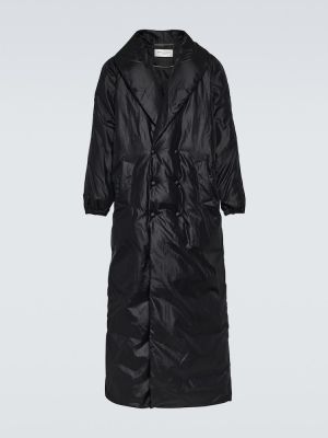Пухено oversize палто Saint Laurent черно