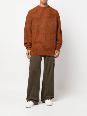 Pull brodé en tricot Represent marron