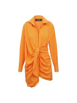 Платье из вискозы Jacquemus, оранжевое