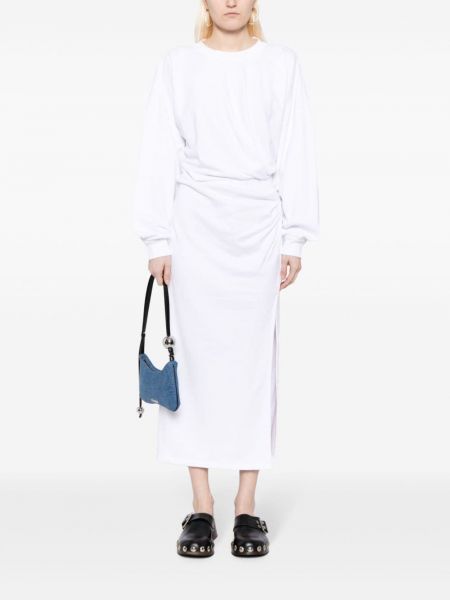 Bavlněné dlouhé šaty Marant Etoile bílé