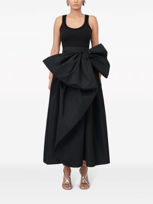 Oversized večerní šaty s mašlí bez rukávů Alexander Mcqueen černé