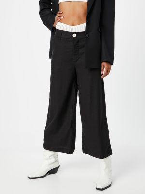 Широки панталони тип „марлен“ Zabaione черно