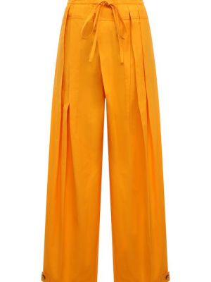 Хлопковые брюки Jil Sander оранжевые