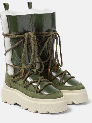 Kožené kotníkové boty Inuikii zelené