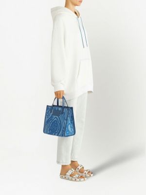 Shopper soma ar apdruku ar lāsīšu rakstu Etro zils