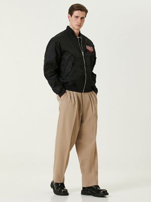 Шерстяные брюки Kenzo бежевые