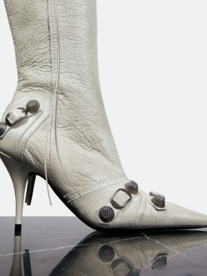 Iš natūralios odos guminiai batai su nubrozdinimais Balenciaga balta