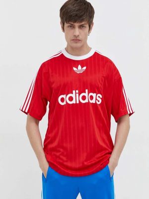 Тениска с дълъг ръкав с принт Adidas Originals червено