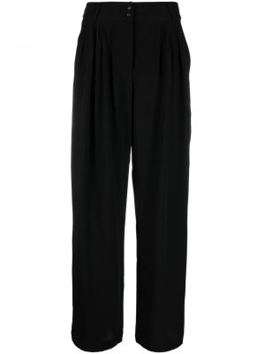 Плисирани relaxed копринени панталон Max & Moi черно
