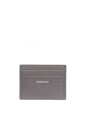 Usnjena denarnica Balenciaga siva