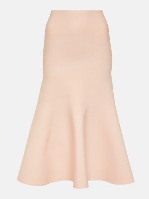 Расклешенная юбка с высокой талией Victoria Beckham розовая