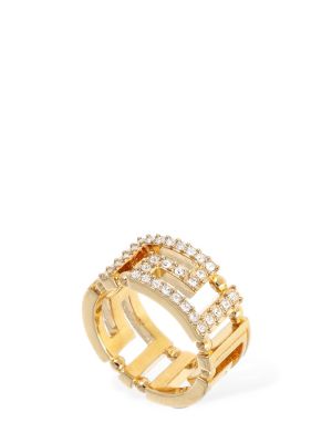 Žiedas su kristalais Versace auksinė