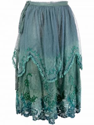 Falda con bordado de flores A.n.g.e.l.o. Vintage Cult azul