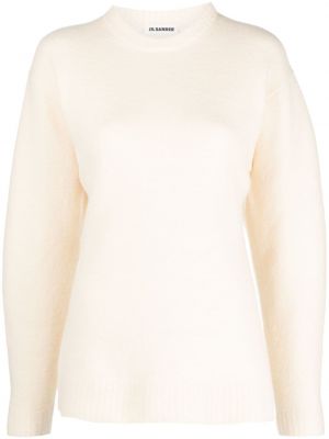 Vuneni džemper s okruglim izrezom Jil Sander bijela