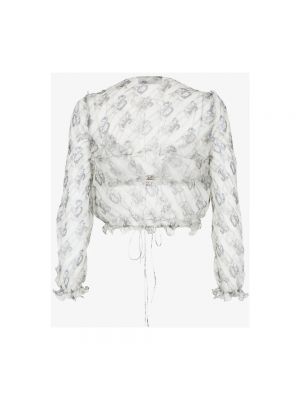 Blusa de seda Fendi blanco