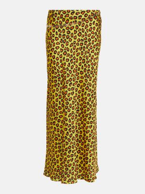 Леопардовая атласная юбка с принтом Paco Rabanne