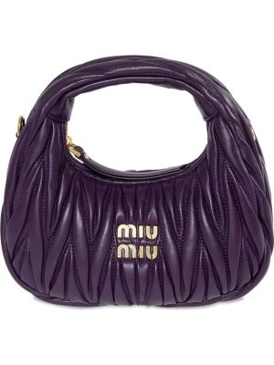 Сумка-хобо Miu Miu Wander Matelasse Mini фиолетовый