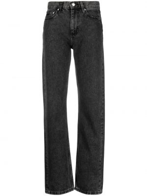 Straight fit džíny s vysokým pasem Calvin Klein Jeans šedé