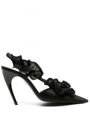 Сатенени полуотворени обувки Nensi Dojaka черно