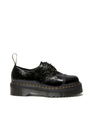 Zapatos derby de cuero desgastados con plataforma Dr. Martens negro