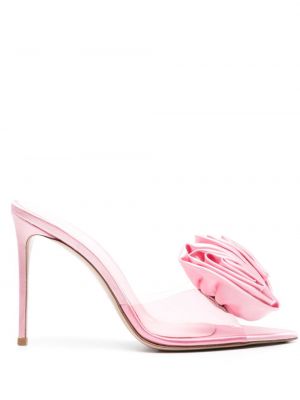 Papuci tip mules din satin Le Silla roz