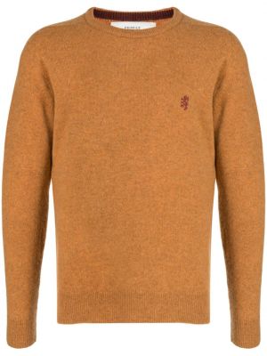 Пуловер бродиран с кръгло деколте Pringle Of Scotland оранжево