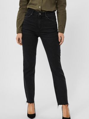 Прямые джинсы с высокой талией Vero Moda черные