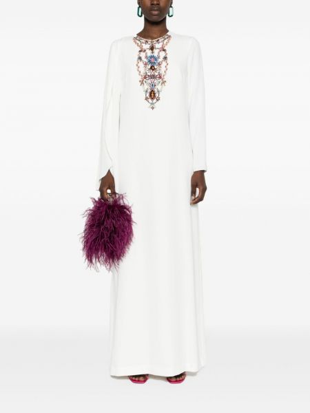 Sukienka koktajlowa z krepy Costarellos biała