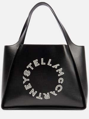 Shopper kabelka s výšivkou Stella Mccartney černá