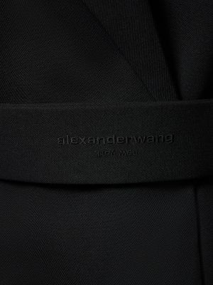 Vlněné mini šaty bez rukávů Alexander Wang černé