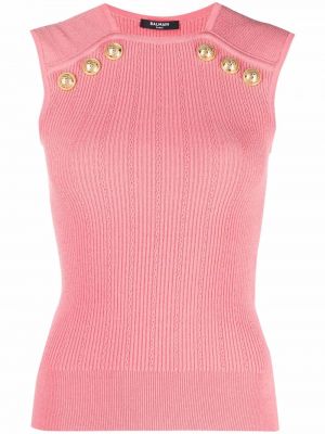 Strikket topp Balmain rosa